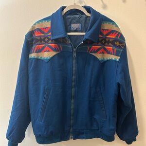 Blue Patterned Men's Jacket